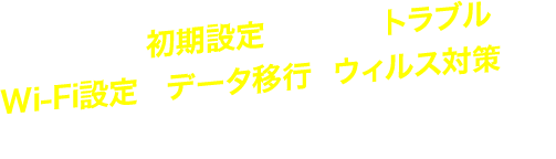 お買換えの初期設定や突然のトラブル、Wi-Fi設定やデータ移行・ウィルス対策などハンズが全力でサポートします。